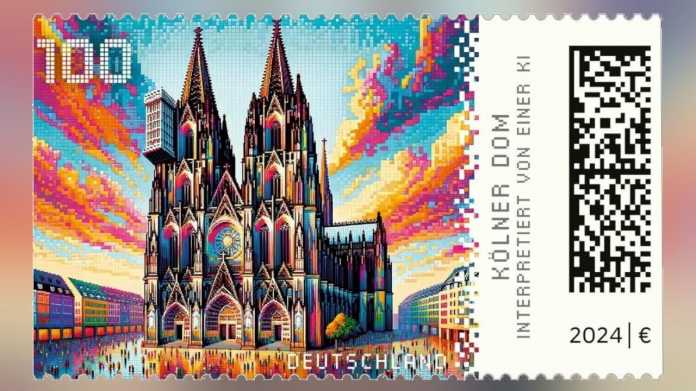 Briefmarke mit Kölner Dom