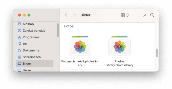  Die Fotomediathek finden Sie normalerweise im Ordner „Bilder“ von macOS. Sie dürfen auch mehr als eine nutzen.