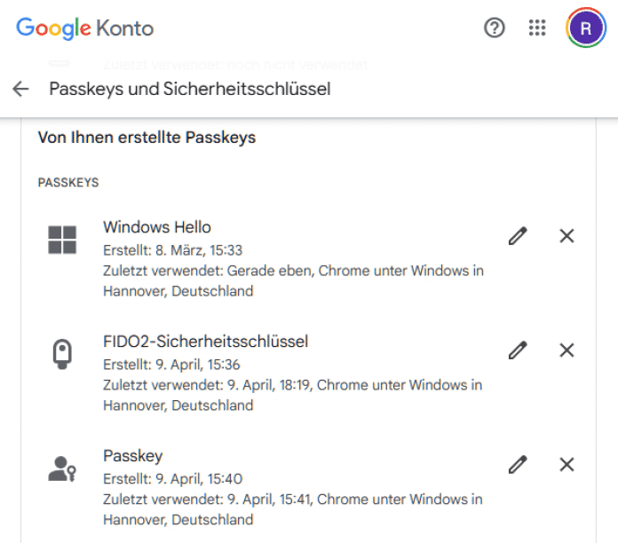 To delete a passkey, you should first remove it from the web service. This will make it invalid. Optionally, you can then delete it locally to clean up, 