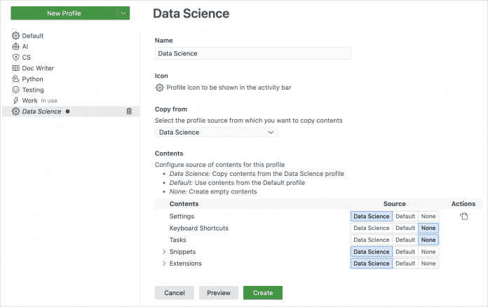 Der neue &quot;Profiles Editor&quot; dient dem zentralen Verwalten von Profilen. 