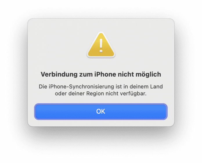 iPhone mirroring: connection not possible