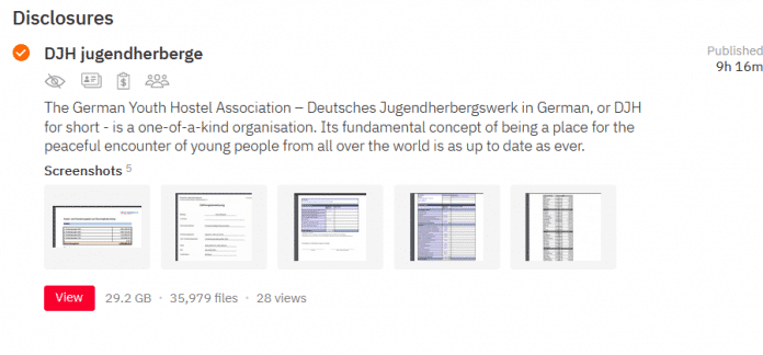 Darknet-Auftritt von Hunters mit Jugendherbergs-Eintrag