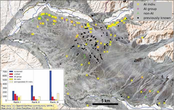 Landkarte mit eingezeichneten Fundstellen