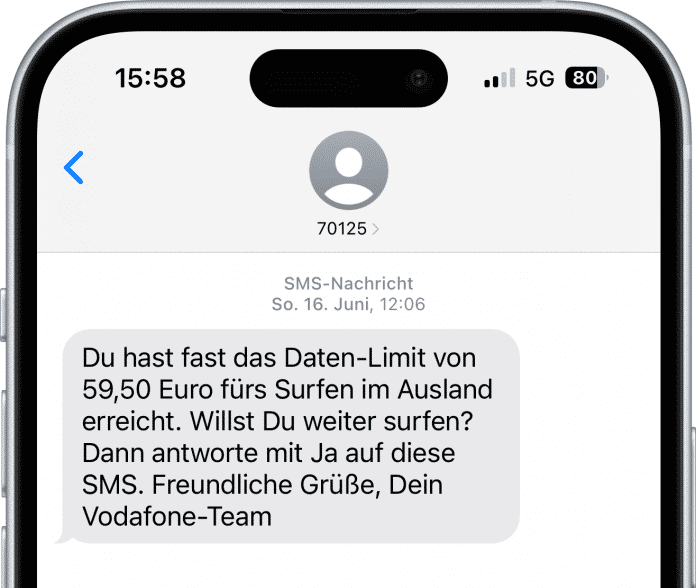  Wer in der Schweiz Daten nutzt, erreicht bei Vodafone schnell den Tageshöchstsatz von 59,50 Euro.