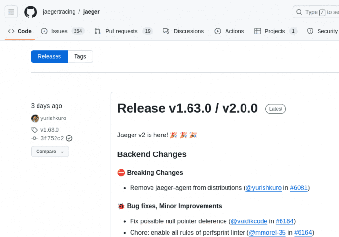 Jaeger version 2.0.0 is identical to 1.63.0.