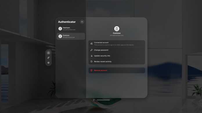 Microsoft Authenticator auf der Vision Pro
