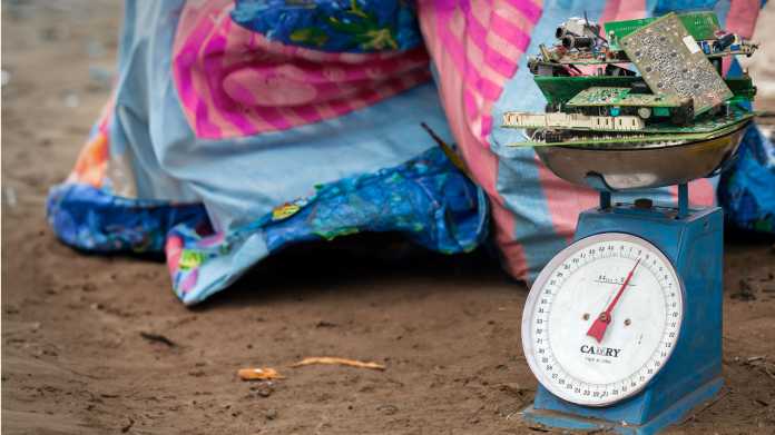 Analog scales with electronic circuit boards on them