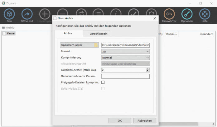Zipware hat eine benutzerfreundliche Oberfläche.