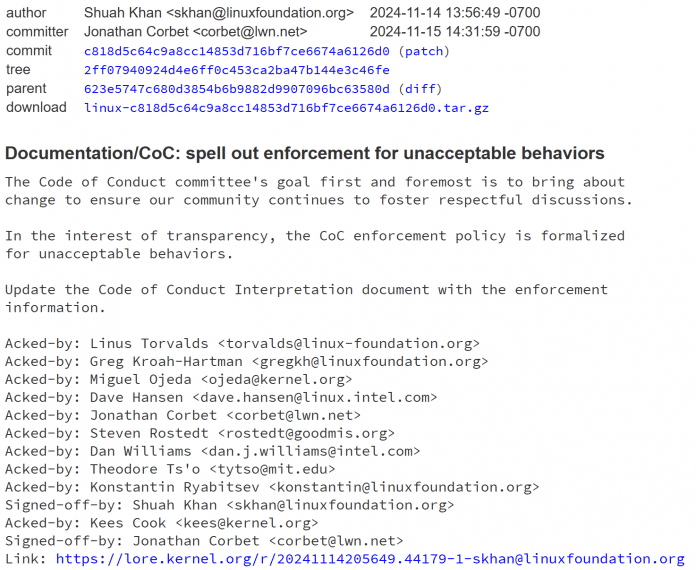 Code of Conduct in den Linux-Quellen