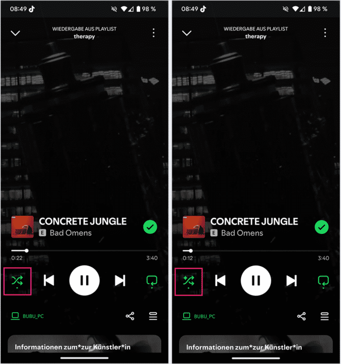 Unterschied zwischen Shuffle und Smart Shuffle