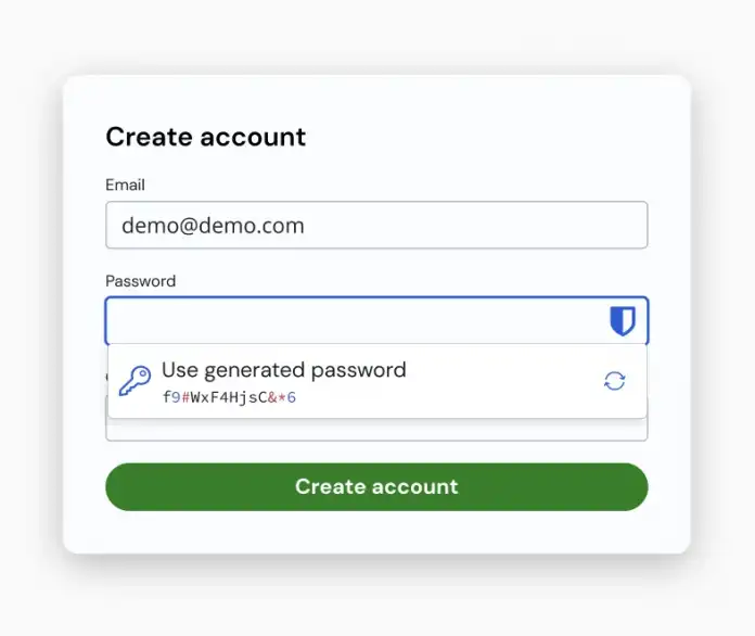 Automatische erstelltes Passwort als Ausfüllvorschlag