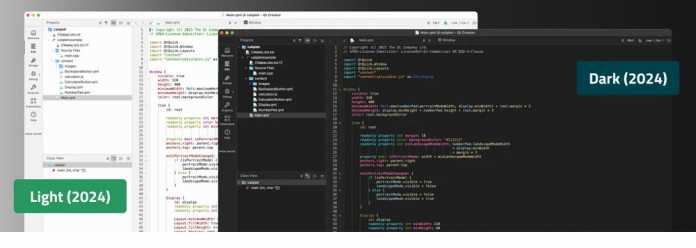 The new Light and Dark Themes in Qt Creator 15 offer increased contrast.
