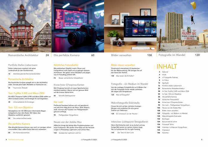 Inhaltsverzeichnis c't Fotografie 1/2025