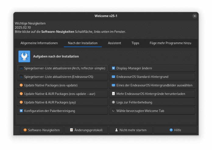 The EOS Welcome Dialogue