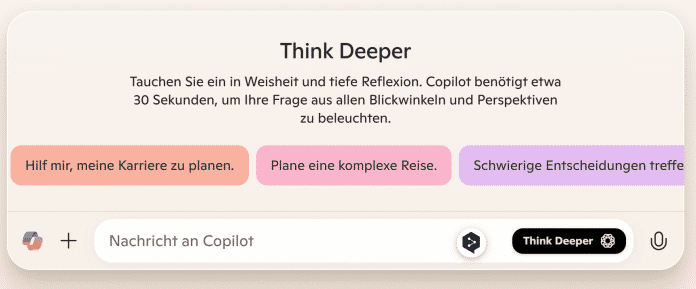 Think Deeper is activated by clicking on the button