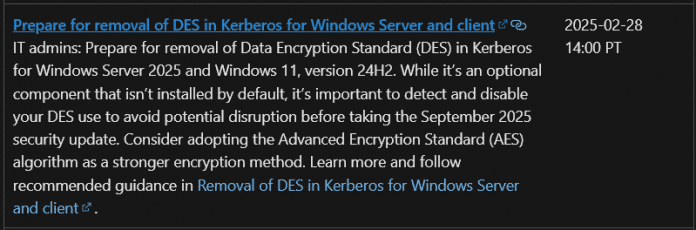 Information zu DES für Kerberos