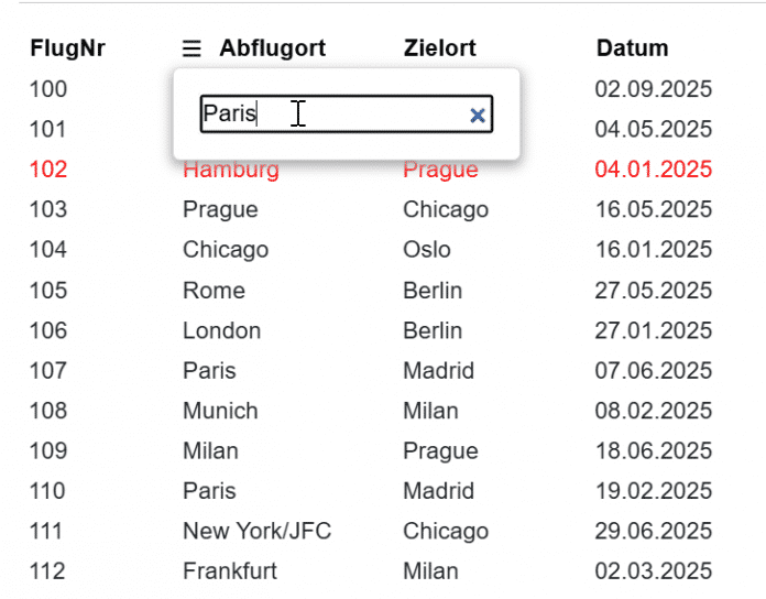 Der Aufruf CloseColumnOptionsAsync() sorgt dafür, dass die geöffnete Filtereingabe sich automatisch wieder schließt, wenn der Nutzer bzw. die Nutzerin eine Eingabetaste drückt (Abb. 4).