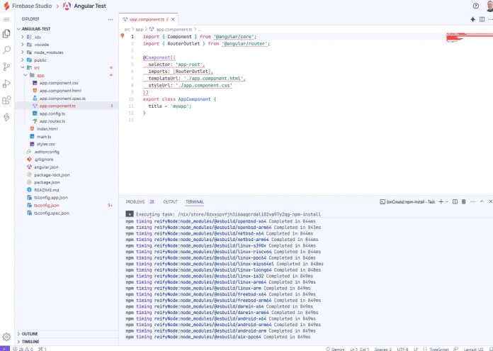 Firebase Studio Code-Editor