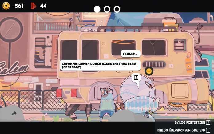 Wilbur und ein Kunde in Uncle Chop's Rocket Shop