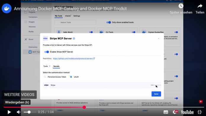 Docker MCP authentication