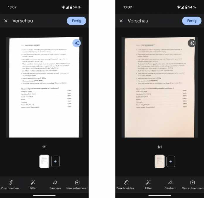 Android document scanner - with optimization and without