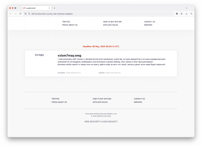 Statement zum Defacement von LockBit