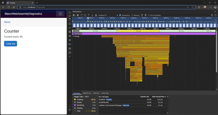 Performance data WebAssembly