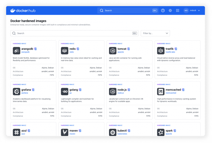 Hardened Imges in the Docker Hub