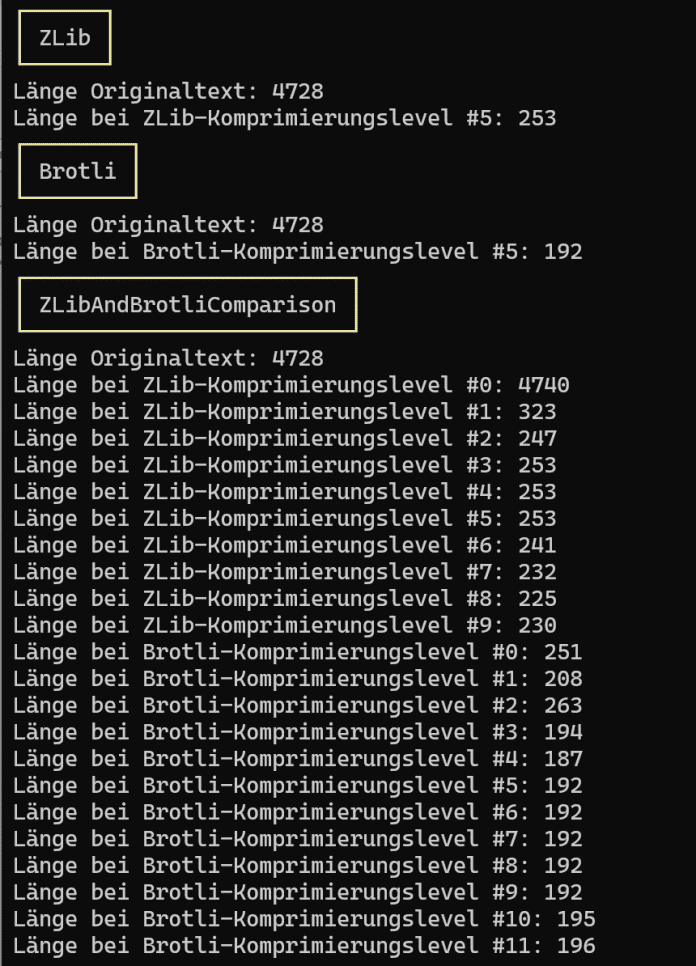 Screenshot Komprimierung