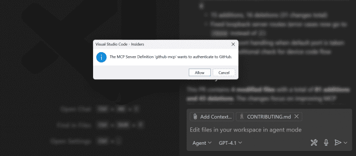 Autorisierung in VS Code