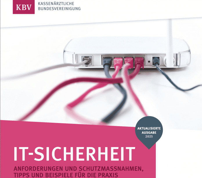 Broschürencover mit Router im Hintergrund und dem Text "IT-SICHERHEIT"