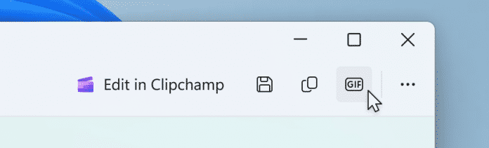 Snipping tool with new GIF icon