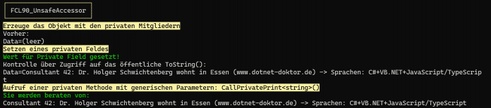 Ausgabe des Listings