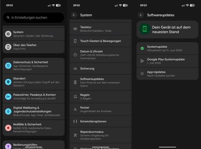 Neue Android-Update-Übersicht