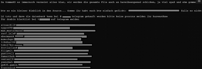 Published example data set from GommeHD