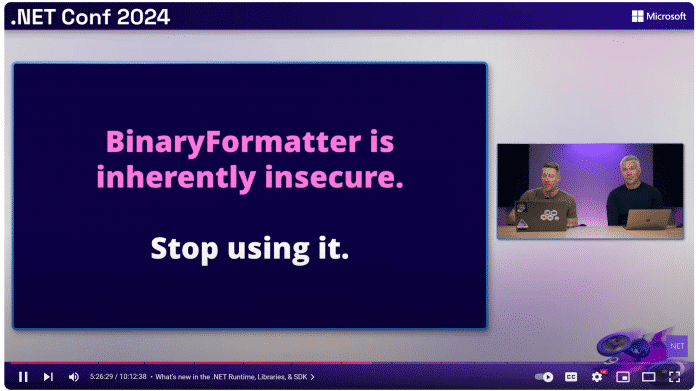 Microsoft sagte auf der .NET Conf 2024 ganz deutlich: "Stop using it!"
