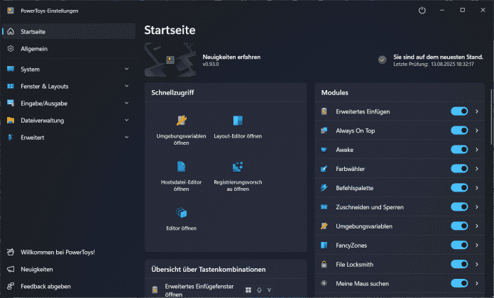 New, clearer Powertoys interface
