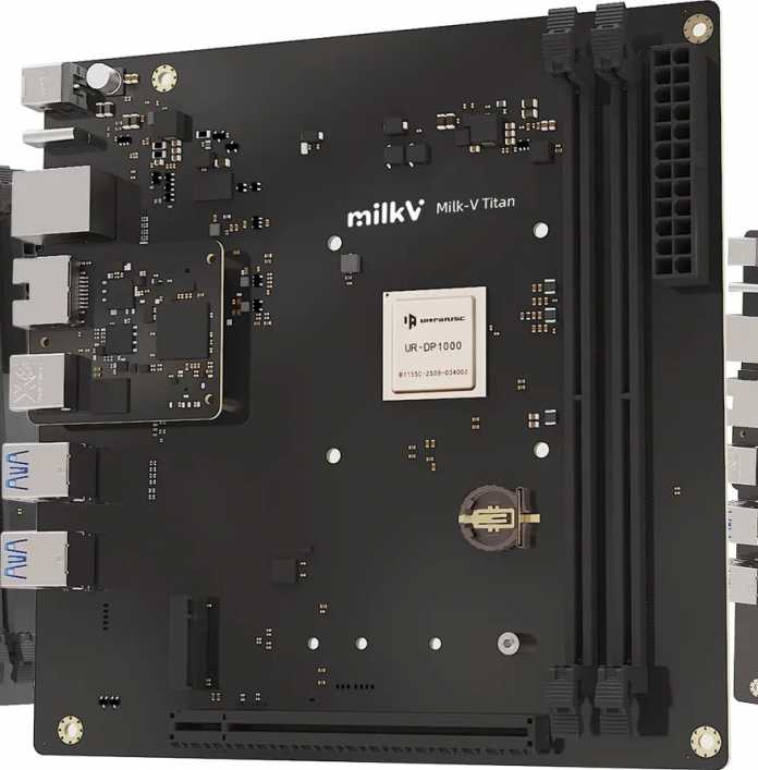 Mini-ITX-Mainboard Milik-V Titan mit RISC-V-SoC