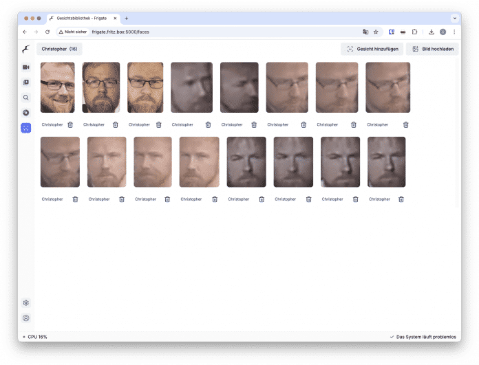 Face recognition with the free NVR Frigate