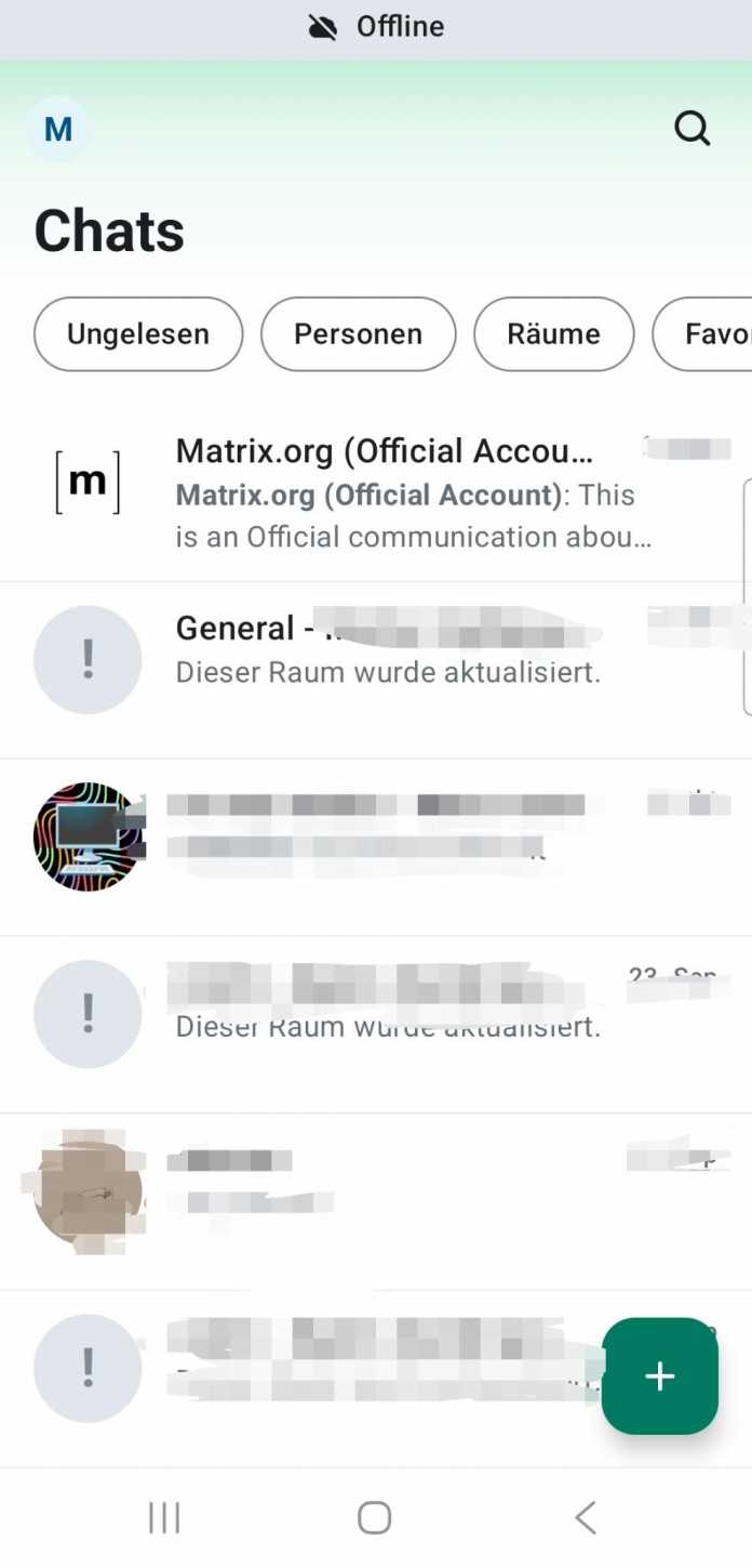 Chat-Übersicht Matrix