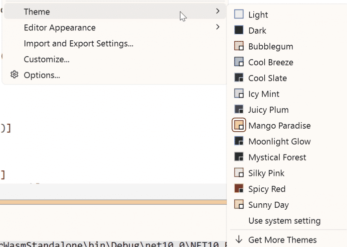 Screenshot Visual Studio