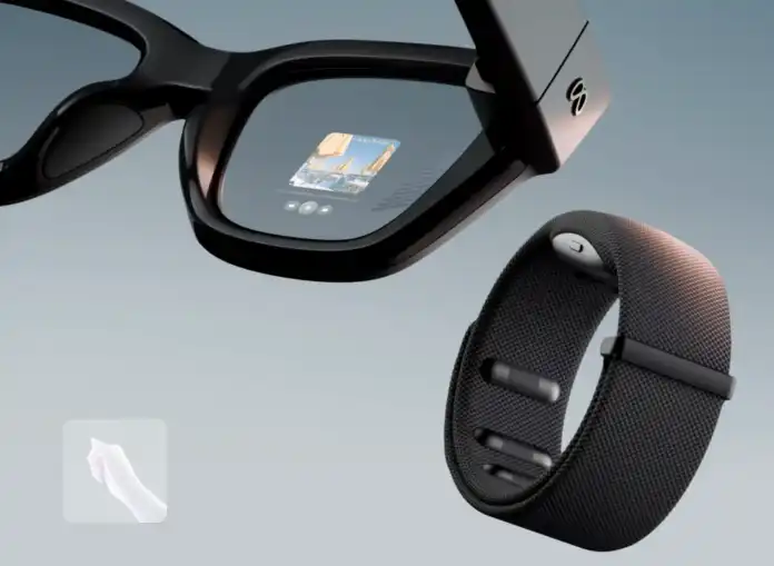 Meta Ray-Ban display with neural band and hand symbol