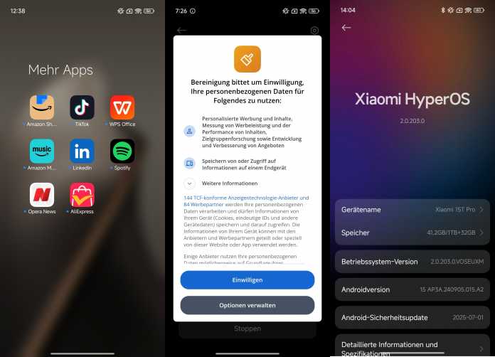 Xiaomi 15T Pro – Screenshots of the software