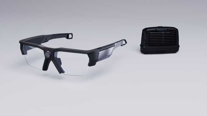 A picture of the VPS Next with computing unit on a grey background.