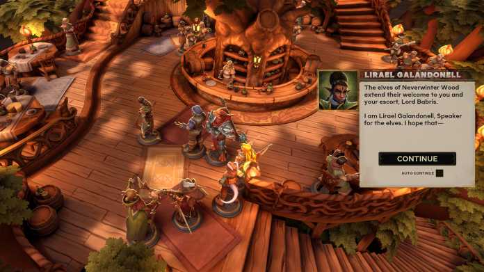 Eine Neverwinter-Taverne mit Spielfiguren.