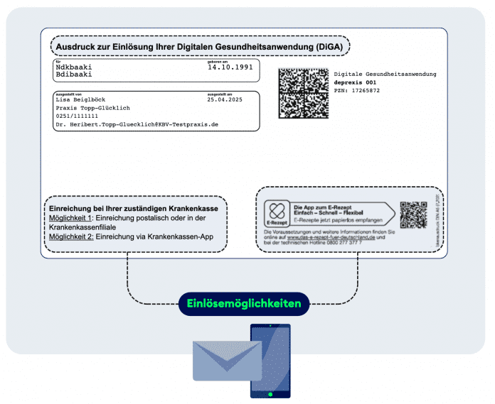Vorschlag der TIMO-Projektgruppe für eine neue Version des E-Rezept-Papiertokens für Versicherte bei der "E-Verordnung DiGA".