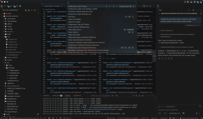 VS Code 1.109 im experimentellen Dark Theme