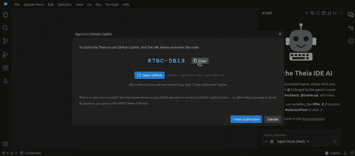 Eclipse Theia 1.68 IDE Integrates GitHub Copilot Support | heise online