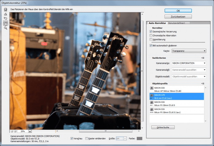 Das Objektivkorrekturmodul in Photoshop CS5 und Lightroom 3.3 soll 60 neue Profile enthalten.