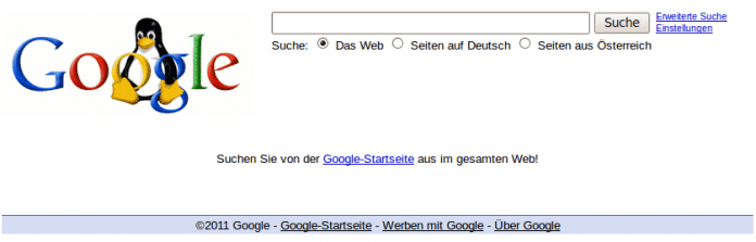 Googles Linux-Suche für Österreich